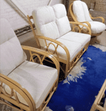 Bali 2 Seater Sofa, Chair,  Swivel Rocker Plus Coffee Table & Footstool - Fabric Jasper