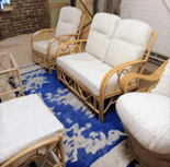 Bali 2 Seater Sofa, Chair,  Swivel Rocker Plus Coffee Table & Footstool - Fabric Jasper