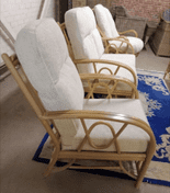 Bali 2 Seater Sofa, Chair,  Swivel Rocker Plus Coffee Table & Footstool - Fabric Jasper