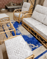 Bali Package - 3 Seater, x1 Chair, x2 Footstools Plus Coffee Table in Athena Diamond Fabric