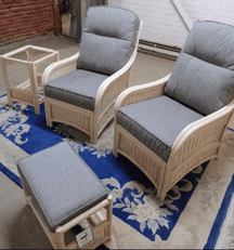 Chelsea Chairs Package x2 Chairs Plus Side Table & Footstool