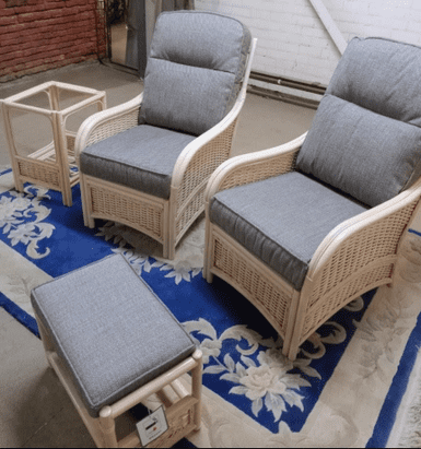 Chelsea Chairs Package x2 Chairs Plus Side Table & Footstool