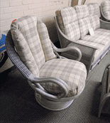 Chester 3 Seater Sofa, x1 Chair, x1 Swivel Rocker Plus a Coffee Table With Drawer & Footstool