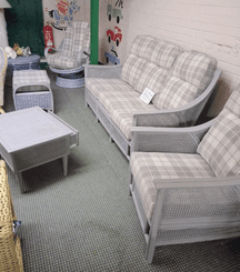Chester 3 Seater Sofa, x1 Chair, x1 Swivel Rocker Plus a Coffee Table With Drawer & Footstool