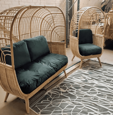 Cocoon Range In Velvet Green - Sofa Or Chair