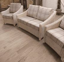 Dijon Sofa & Two Chairs Clearance -Kinross Reversible  Fabric