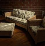 Genova 3 Seater Sofa, Chair Plus Coffee Table - Ex-Display Frames/New Cushions
