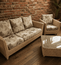 Genova 3 Seater Sofa, Chair Plus Coffee Table - Ex-Display Frames/New Cushions