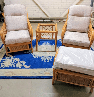 Georgia Package - X2 Chairs ~Plus Side Table & Storage Footstool