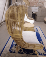 Loft Chairs x 2  Plus Table - Cotton Cream Fabric