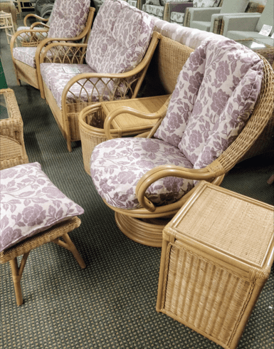 Lupo Sofa, Chair, Swivel Rocker with Coffee table & Footstool