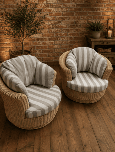Lyon Swivel Chairs x2 Offer in Aquaclean Fabric