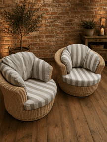 Lyon Swivel Chairs x2 Offer in Aquaclean Fabric