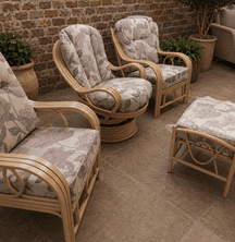 Madrid Light Oak Package - 2 Chairs, 1 Swivel Rocker Plus Footstool - Sienna