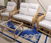 Madrid Light Oak Package - Sofa, x 2 Chairs Plus Coffee Table - Fabric Linen Blush