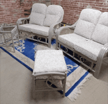 Madrid Package Greywash - 2 Seater Sofa x2 Plus Side & Footstool  - Fabric Farrow