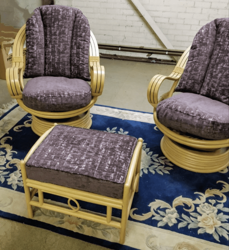 Cane Swivel Rocker Madrid Swivel Rockers x2 Plus Footstool