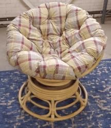 Papasan Swivel 360 Chair - Highland Fabric