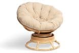 Papasan Swivel 360 Chair - Silver Grey Chenille Fabric