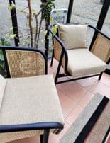 Seoul Black & Natural French Begere Mix Lounge Chairs x2