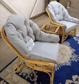 Sorrento Chairs x2 Plus Side Table Ex-Display Frames/New Cushions