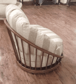 Swivel Brown Cane Chair