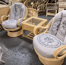 Swivel Rockers x2 & Side Table