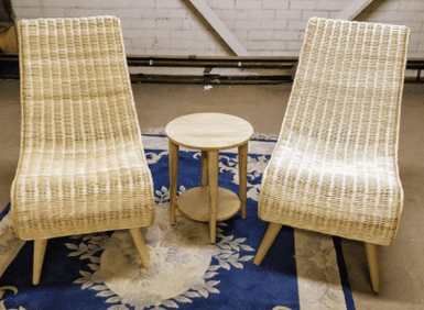 Teardrop Chairs x 2 Plus Table