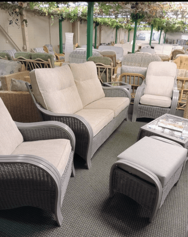 Turin 3 Seata Sofa, x2 Chairs Plus Free Accessory - Greywash Frames