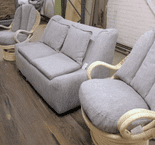 Upholstered 2 Seater Sofa Plus Deluxe Swivel Rockers