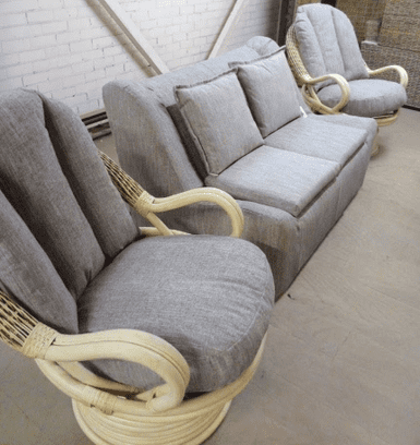 Upholstered 2 Seater Sofa Plus Deluxe Swivel Rockers