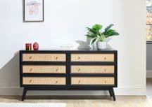 Venice 6 Drawer Black Chest - Free Local Delivery Only Available