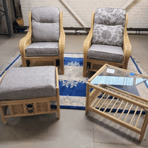 Vermont Package - x2 Chairs, Coffee Table & Footstool - Mix and Match Fabric