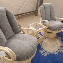 x2 Deluxe Swivel Rockers Plus Side Table