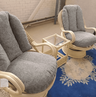 x2 Deluxe Swivel Rockers Plus Side Table