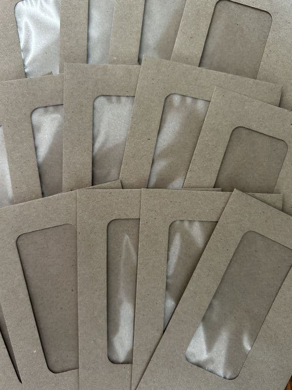15 Manilla Window Envelopes - 89mm x 152mm