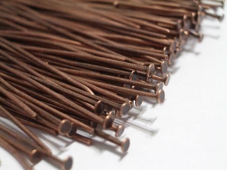 40 Head Pins Red Copper