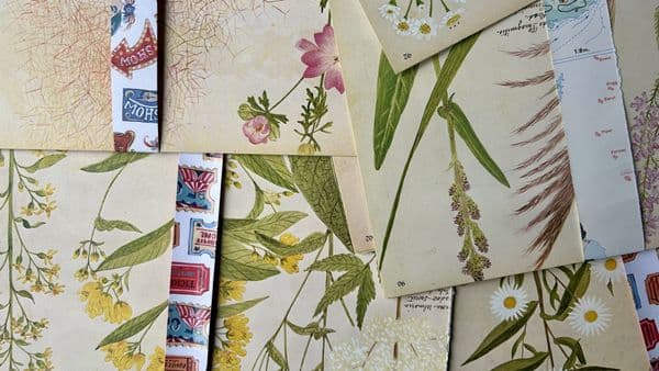 5 Victorian Flower Album  Book Pages