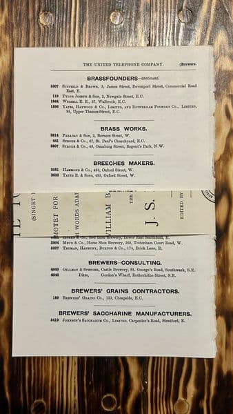 5 Victorian Telephone Directory Pages