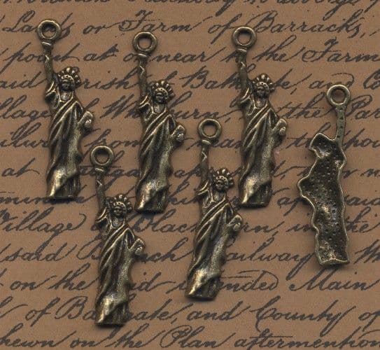 6 Steampunk Statue of Liberty Charms