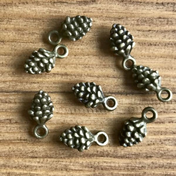 8 Steampunk Pinecone Charms