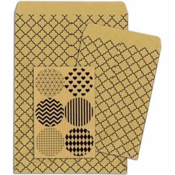 Bo Bunny Kraft Gift Bag - Quatrefoil