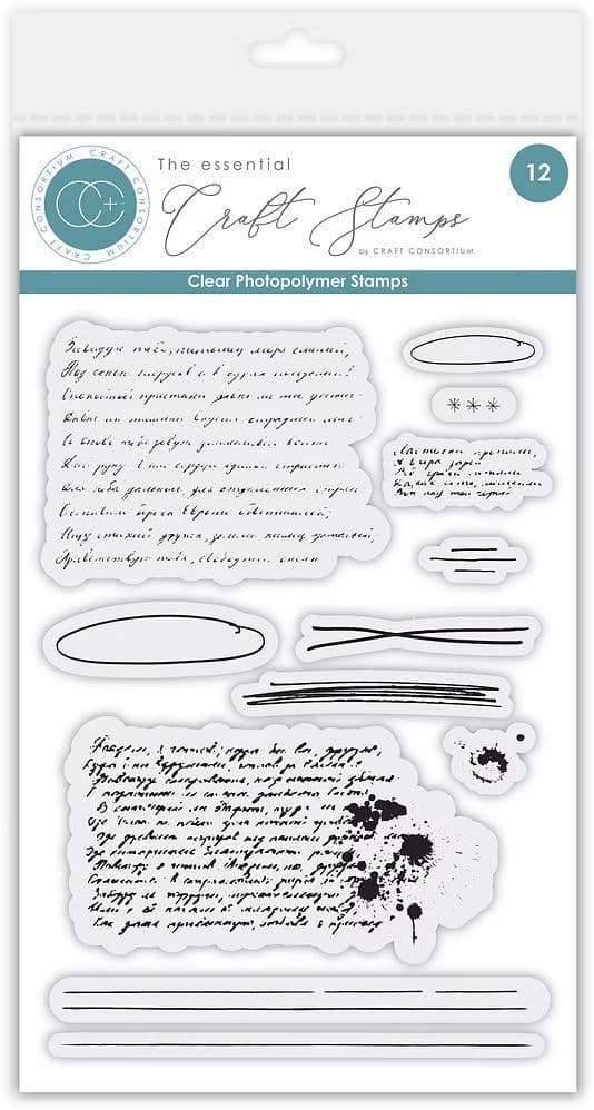 Craft Consortium - A6 Clear Stamp Set - Handwriting
