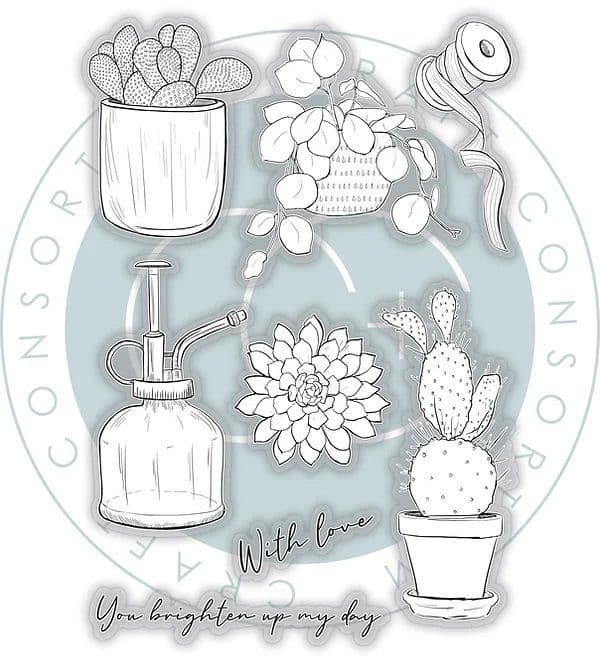 Craft Consortium - Botany Boutique - Cactus - A6  Clear Stamp Set