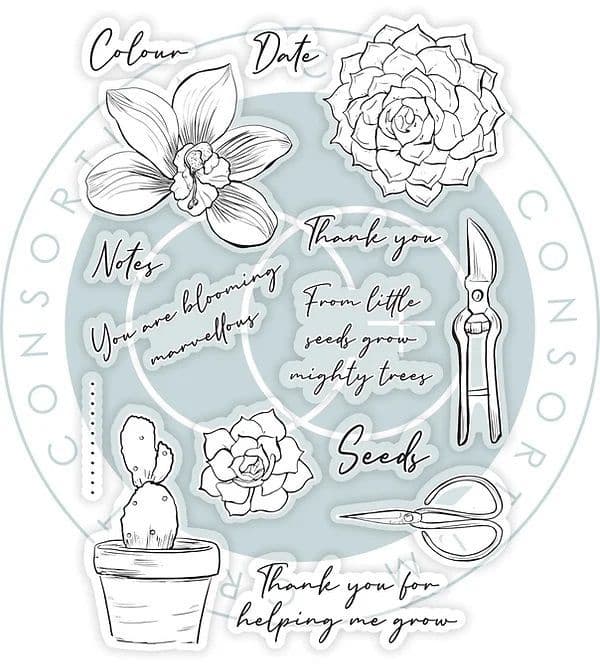 Craft Consortium - Botany Boutique - Orchid - A6  Clear Stamp Set
