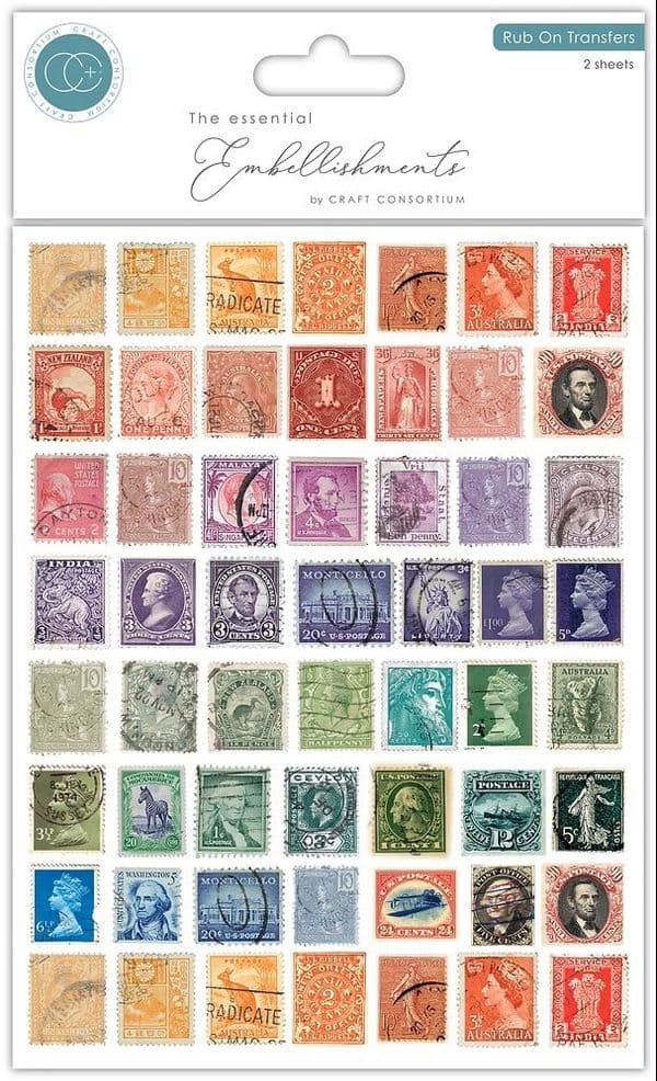 Craft Consortium - Rub-On Transfers - Used Stamps