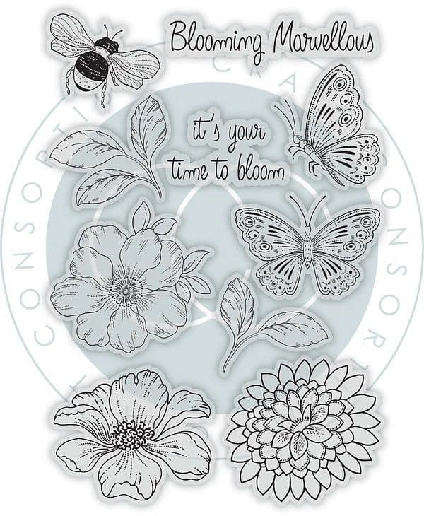 Craft Consortium - Spring Gardens - A6  Clear Stamp Set