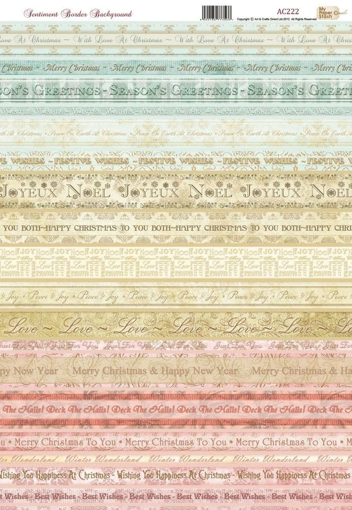 Sentiment Border Craft UK Die Cut Sentiment Borders