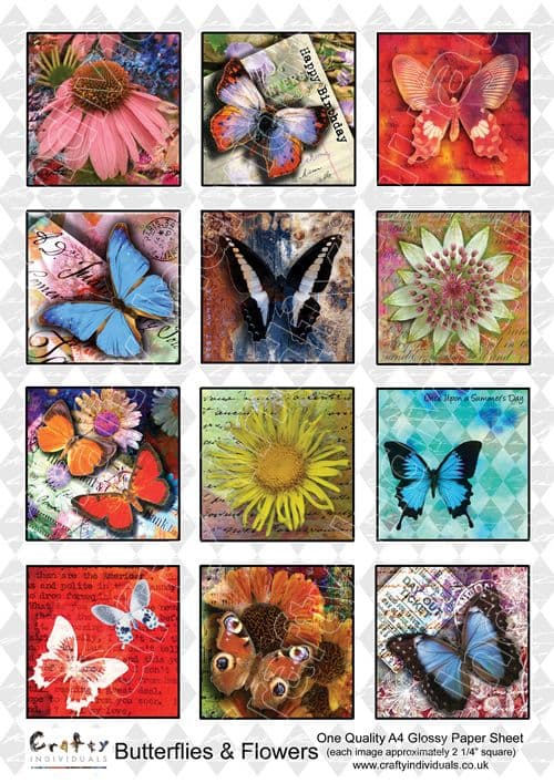 Crafty Individuals Butterflies & Flowers Collage Sheet