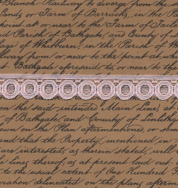 Dovecraft Lace Trim Pink - 1mtr